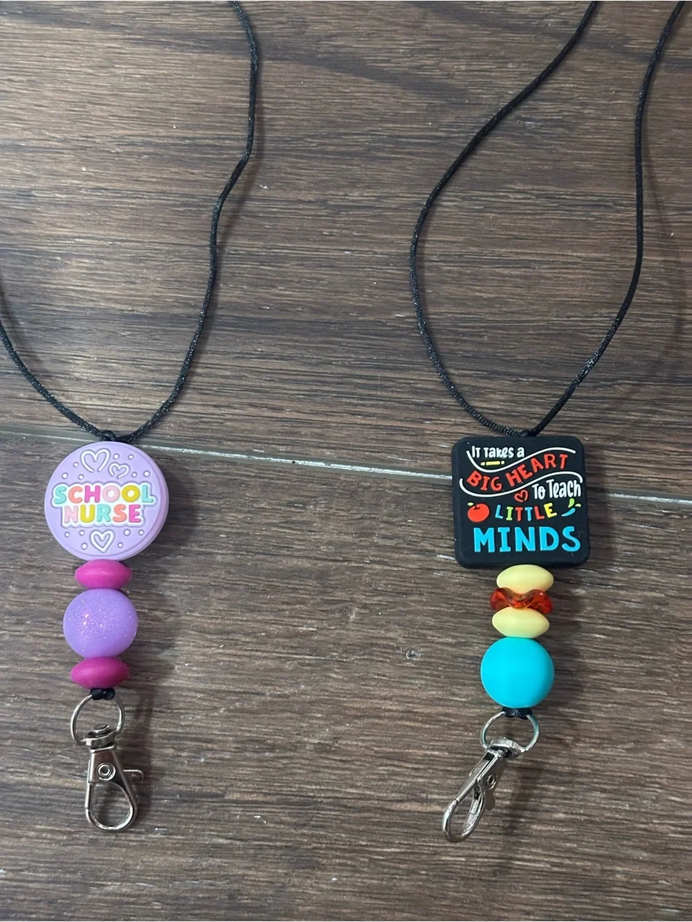 Unbranded Clear Badge Holder Lanyard with Bead Accent